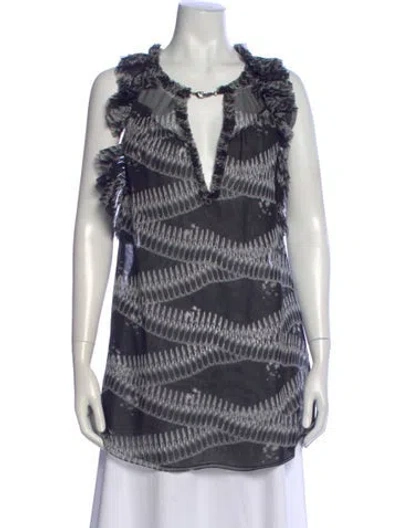 Pre-owned Thomas Wylde Silk Printed Top In Multi