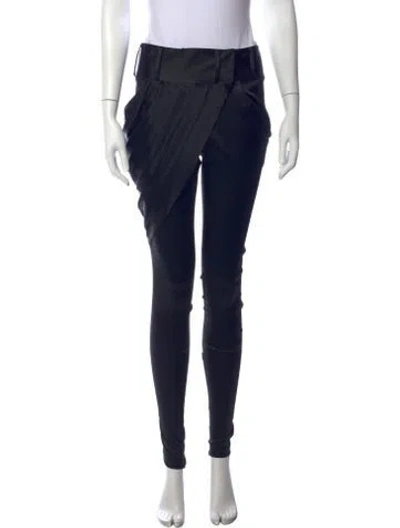 Pre-owned Thomas Wylde Silk Skinny Leg Pants In Black
