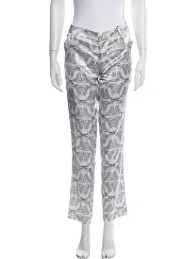 Pre-owned Thomas Wylde Silk Straight Leg Pants In White