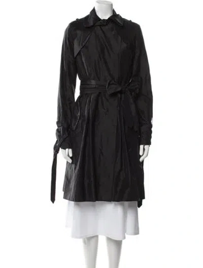 Pre-owned Thomas Wylde Silk Trench Coat In Black
