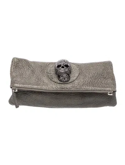 Pre-owned Thomas Wylde Skull Clutch In Gray