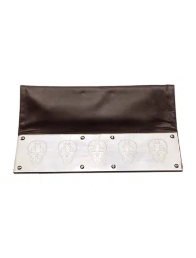 Pre-owned Thomas Wylde Skull Clutch In Gray