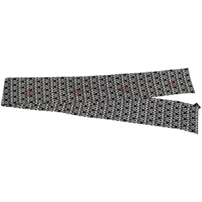 Thomas Wylde Skull Printed Scarf In Black Red Silk