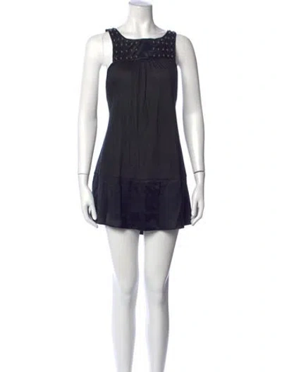 Pre-owned Thomas Wylde Square Neckline Mini Dress In Blue