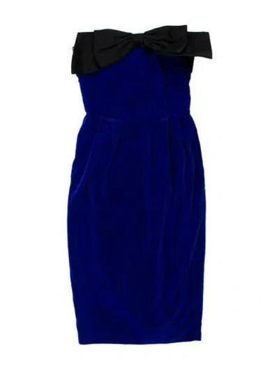 Pre-owned Thomas Wylde Strapless Knee-length Dress In Blue