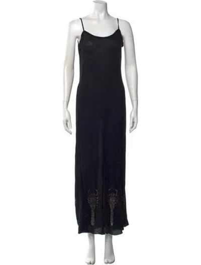 Pre-owned Thomas Wylde Vintage Long Dress In Black