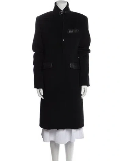 Pre-owned Thomas Wylde Wool Peacoat In Black
