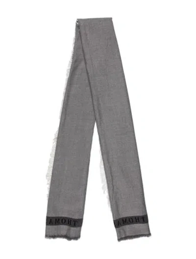 Pre-owned Thomas Wylde Wool Printed Scarf In Gray