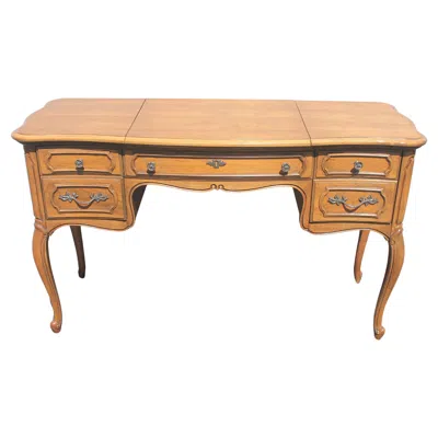 Pre-owned Thomasville 1940's French Provincial Narrow Ladies Vanity By  In Brown