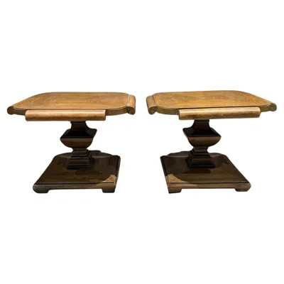 Pre-owned Thomasville 1960s  Of Ca French Empire Side Tables Mid-century Modern In Brown
