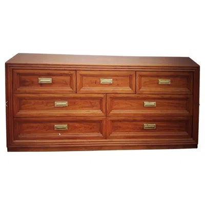 Pre-owned Thomasville 1970's Mid Century Modern Campaign Style Dresser By  In Brown