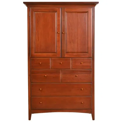 Pre-owned Thomasville Arts & Crafts Cherry Wood Armoire Dresser Or Linen Press In Brown