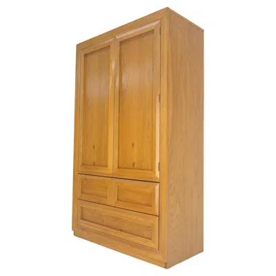 Pre-owned Thomasville Chestnut 2 Beveled Doors Compartment Gentlemen's Chest Dresser Cabinet Mint! In Brown