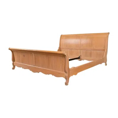 Pre-owned Thomasville French Country Carved Oak King Size Sleigh Bed In Brown