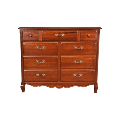 Pre-owned Thomasville French Provincial Louis Xv Carved Cherry Wood Chest Of Drawers In Brown