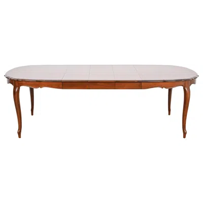 Pre-owned Thomasville French Provincial Louis Xv Cherry Wood Extension Dining Table In Brown