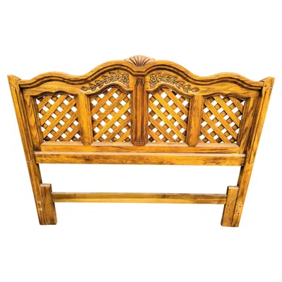 Pre-owned Thomasville French Provincial Solid Wood Queen Or Double Headboard In Brown