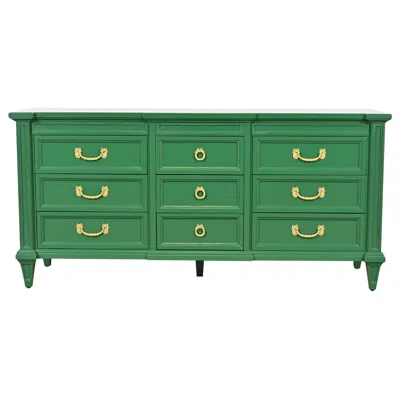 Pre-owned Thomasville French Regency Louis Xvi Green Lacquered Dresser Or Credenza