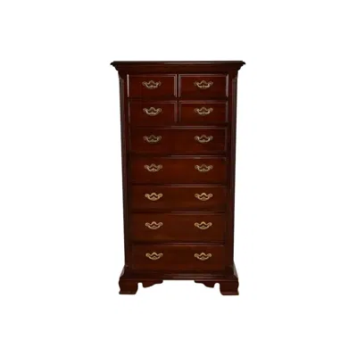 Pre-owned Thomasville Georgian Carved Cherry Wood Lingerie Chest Or Highboy Dresser In Brown