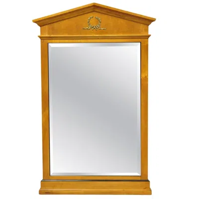 Pre-owned Thomasville Grand Classics Neoclassical Empire Cherry Wood Biedermeier Mirror In Brown