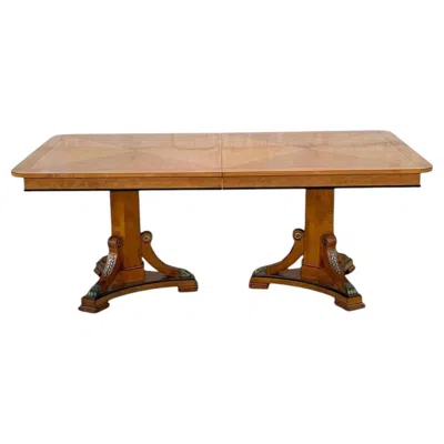 Pre-owned Thomasville Grand Classics Neoclassical Empire Maple Wood Dining Room Table In Brown