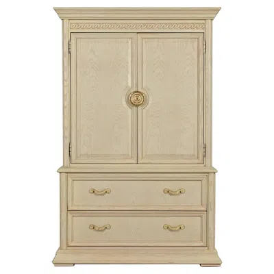 Pre-owned Thomasville Mediterranean Oak Armoire Dresser Or Gentleman's Chest, Circa 1970s In Brown