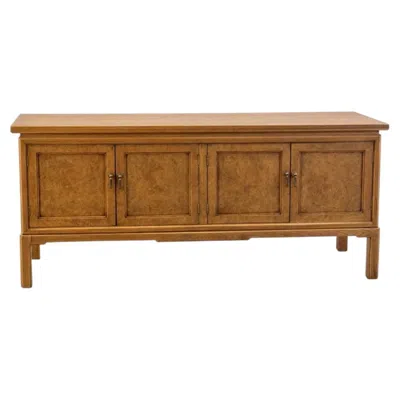 Pre-owned Thomasville Mid 20th Century Burl Walnut Four Door Sideboard Credenza By  In Brown