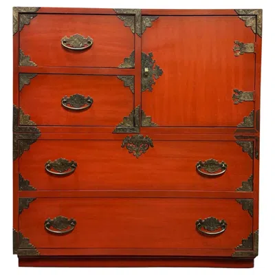 Pre-owned Thomasville Mid-century Chinese Export Style Tanzu Chest By  In Brown