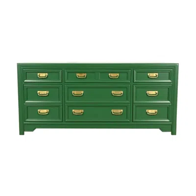 Pre-owned Thomasville Mid-century Hollywood Regency Lacquered Dresser Newly Refinished In Brown