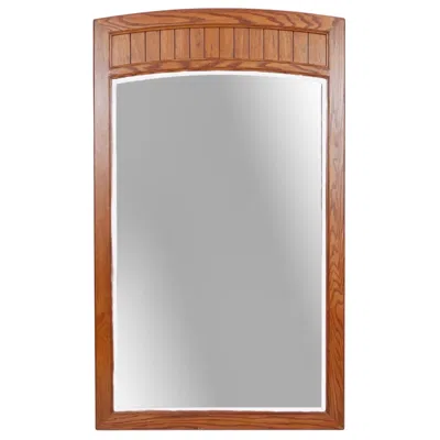 Pre-owned Thomasville Mid-century Oak Wall Mirror In Brown