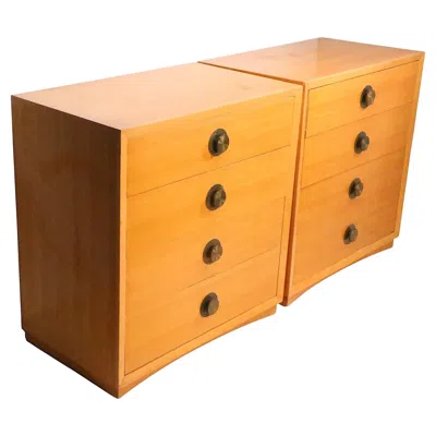 Pre-owned Thomasville Pr. Mid Century Bachelors Chests Dressers By  C. 1950's In Brown