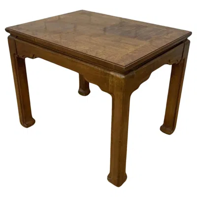 Pre-owned Thomasville Vintage  Furniture Asian Ming Style Parquetry End Side Tables In Brown