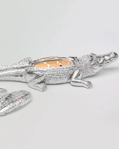 Thompson Ferrier Silvertone Grand Alligator Candle, 14 Oz. In Gray