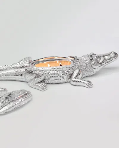Thompson Ferrier Silvertone Grand Alligator Candle, 14 Oz. In Gray