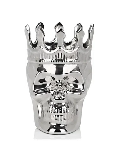 Thompson Ferrier Thé Aroma Silver Maximilien Skull Candle In Metallic