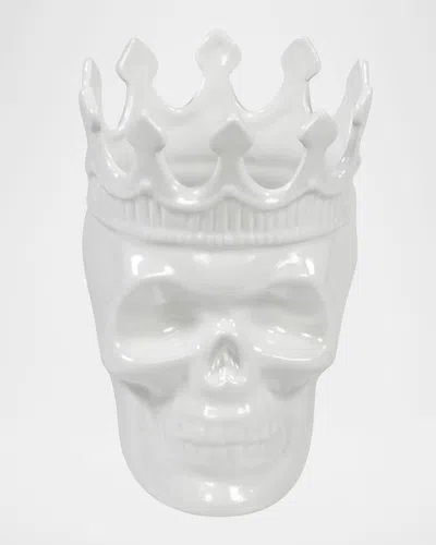 Thompson Ferrier White Louise Skull Candle, 23.3 Oz. - Rose De Vents Scent In Multi