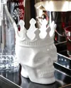 Thompson Ferrier White Louise Skull Candle, 23.3 Oz. - Rose De Vents Scent In White
