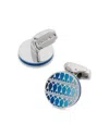 Thompson Of London Cairo Leaf Cufflinks In Metallic