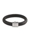 Thompson Of London Men's Leather & Sterling Silver Bracelet In Black