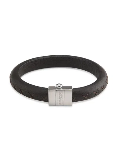 Thompson Of London Men's Leather & Sterling Silver Bracelet In Black