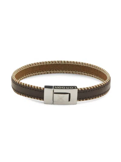 Thompson Of London Men's Leather Bracelet In Brown