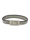 Thompson Of London Men's Rt Stainless Steel & Leather Chain Bracelet