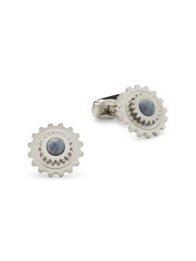THOMPSON OF LONDON MEN'S THOMPSON SODALITE BULLET GEAR CUFFLINKS