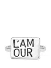 Thoraval Plaque L'amour Ring In Silver