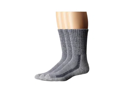 Thorlos Light Hiker Crew 3-pair Pack Men's Crew Cut Socks Shoes Navy/heather: Xl (men's Shoe 13-15) In Gray