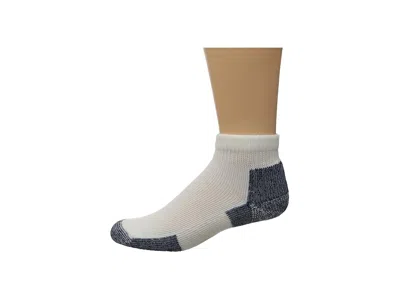 Thorlos Running Mini Crew Single Pair Quarter Length Socks Shoes White/navy: Lg (men's Shoe 9-12.5 - Women's In Multi