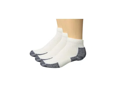 Thorlos Running Mini-crew 3-pair Pack Quarter Length Socks Shoes White/navy: Xl (men's Shoe 13-15) In Multi