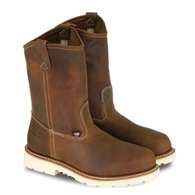 Pre-owned Thorogood 804-4372 American Heritage 11″ Safety Toe Wellington Made In Usa In Brown