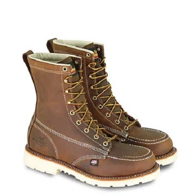 Pre-owned Thorogood 804-4378 Men's Trail Crazyhorse American Heritage Steel Toe Workboot In Brown