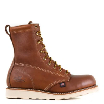Pre-owned Thorogood 814-4364 American Heritage 8″ Tobacco Plain Toe Maxwear Wedge™ In Brown